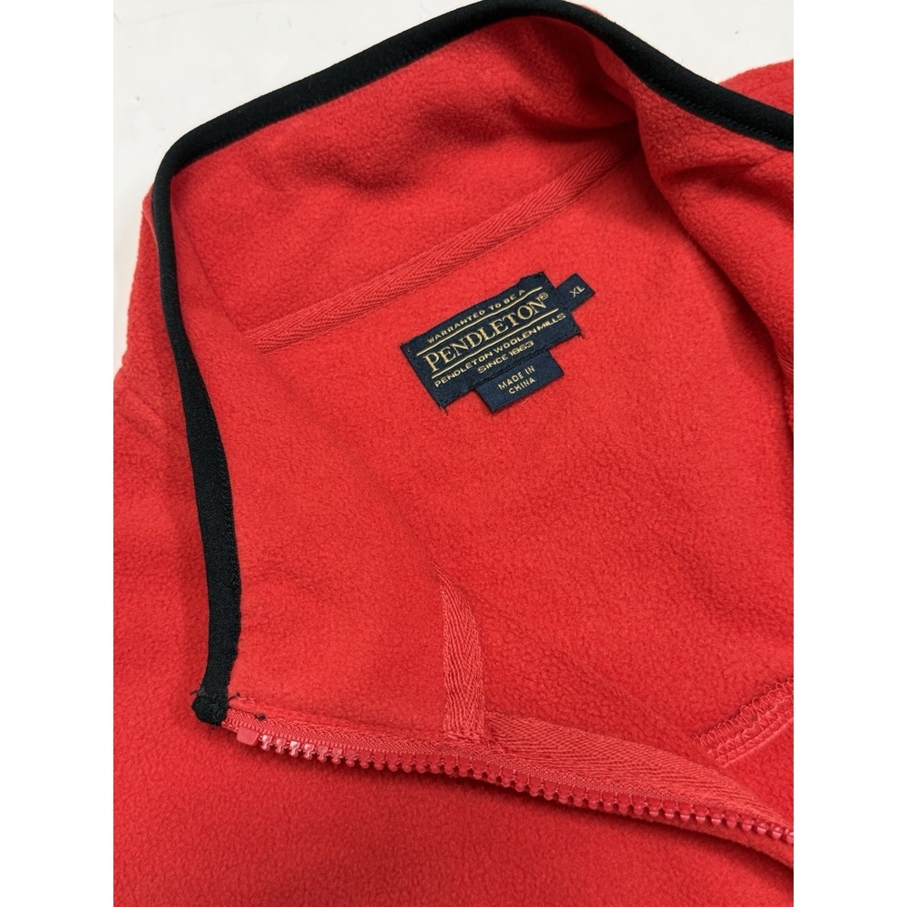 Pendleton Whisky Vest Womens XL Red Fleece Outdoors Full‎ Zip Let'er Buck - Picture 3 of 5